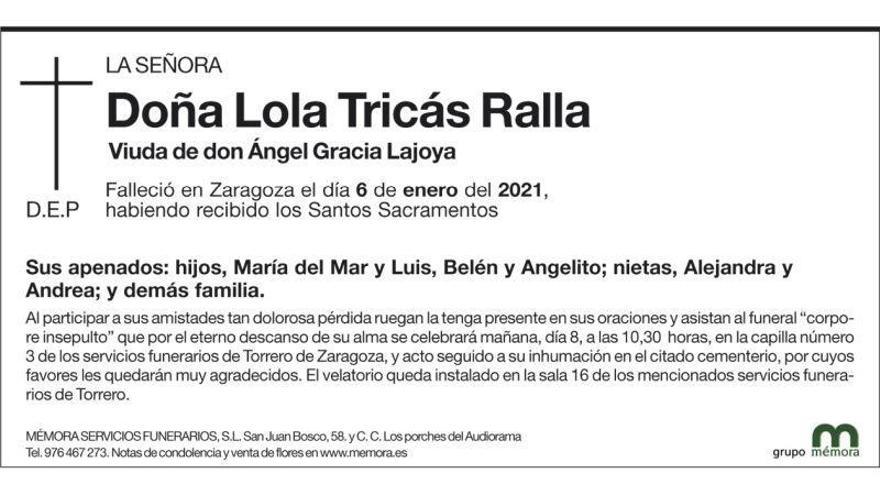 Doña Lola Tricás Ralla