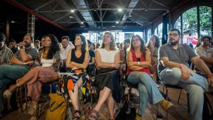 Los dirigentes de Barcelona en Comú, este sábado durante su congreso