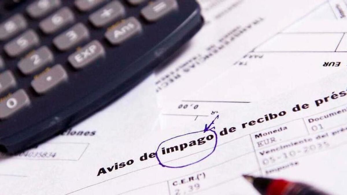 Imagen de una carta de impago