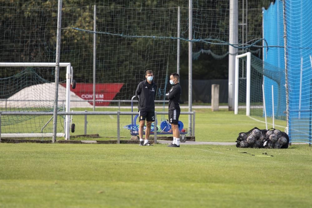 Entrenamiento del Oviedo tras el derbi