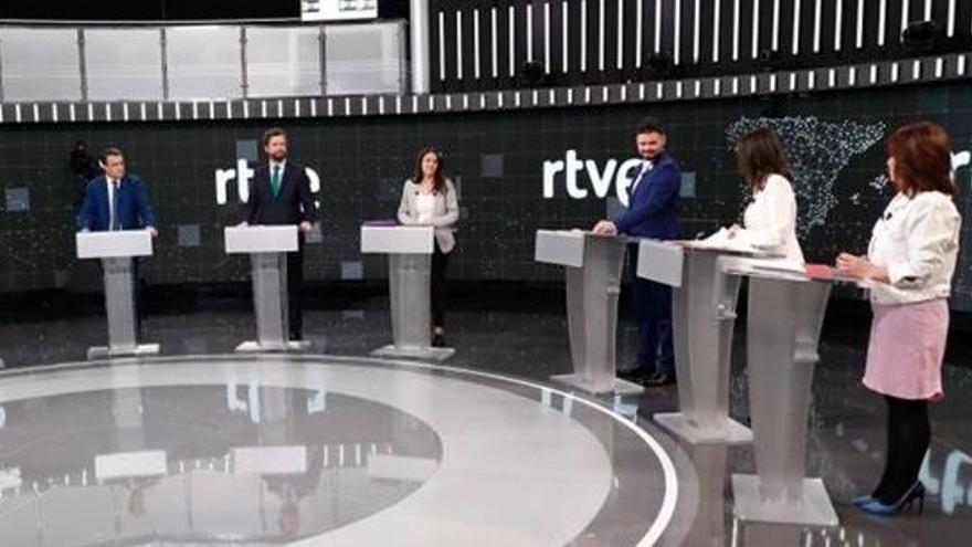 Un momento del debate a siete en TVE.