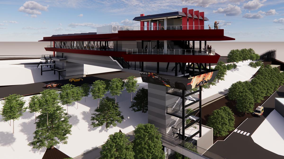 Render del edificio 'Rooftop' del circuito.