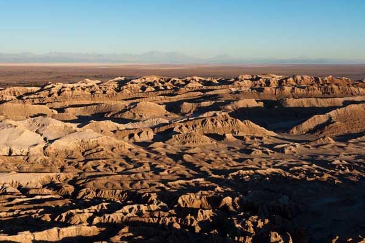 Paisaje del Valle de la Luna en el desierto de Atacama.