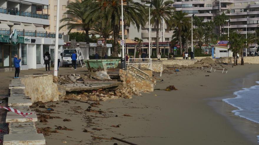 Calp estima en 1.340.000 euros los daños causados por el temporal en la playa de la Fossa