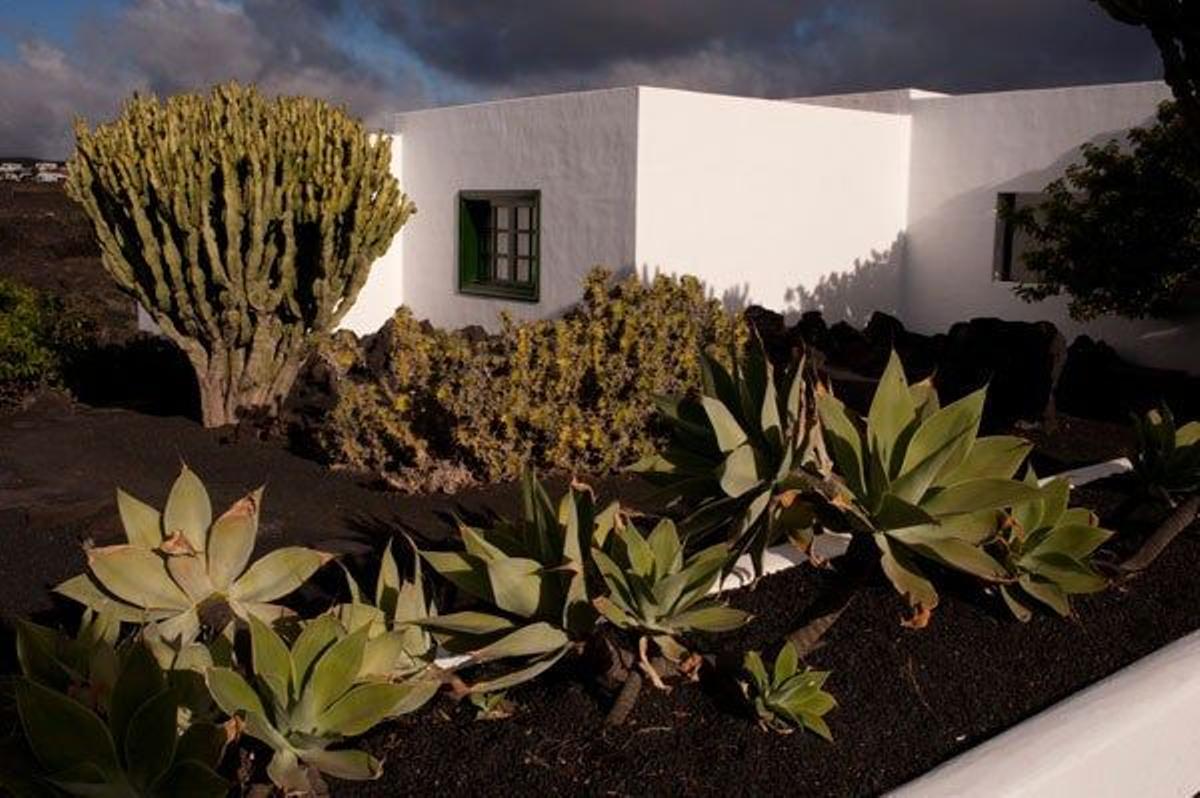 El Taro de Tahíche se levanta sobre cinco burbujas volcánicas y un jameo, donde se ubica una piscina.