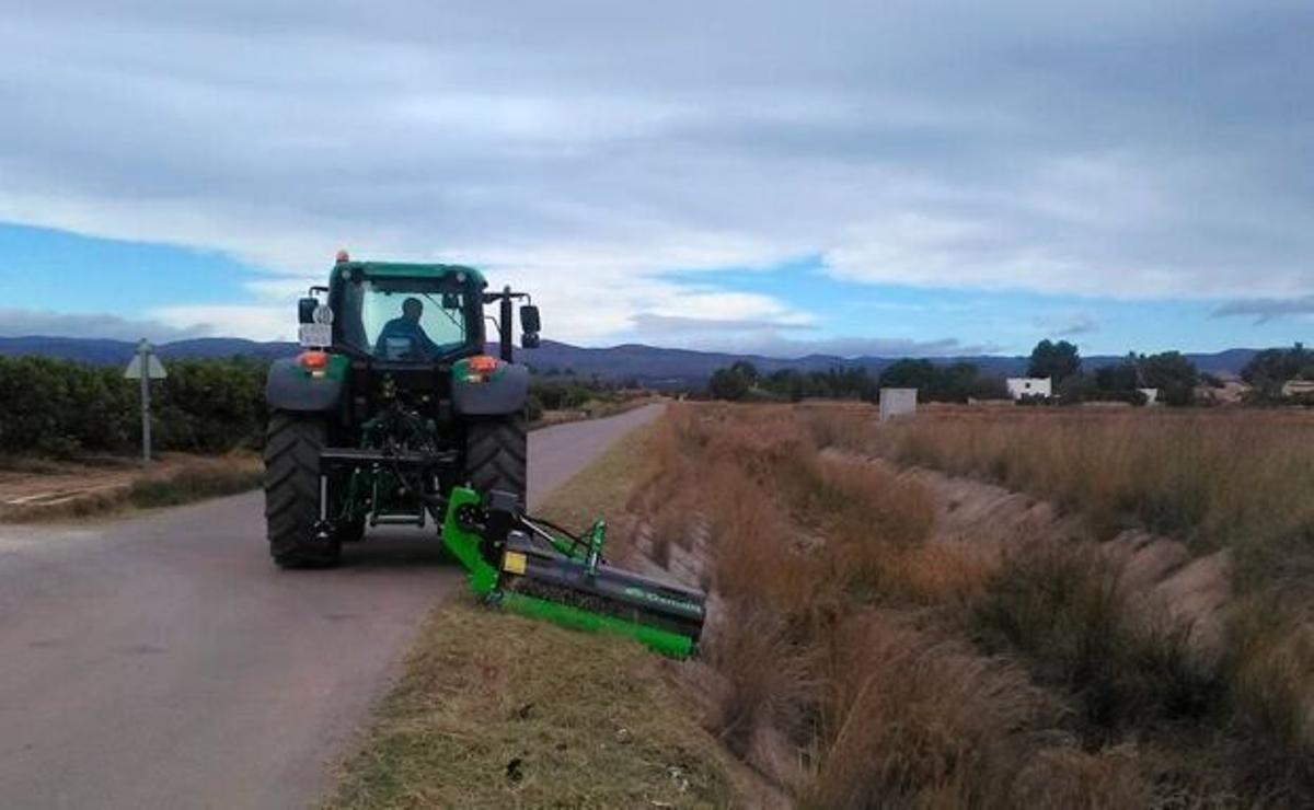Trabajos de desbroce de las pistas rurales de Llíria.