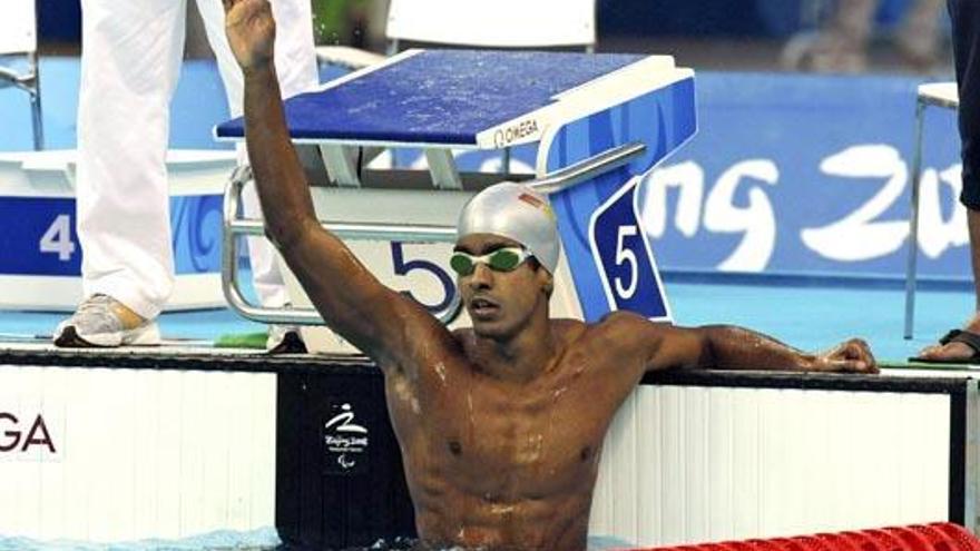 Enhamed Enhamed, tras ganar una medalla de oro en los Juegos Paralímpicos de Pekín 2008. i EFE