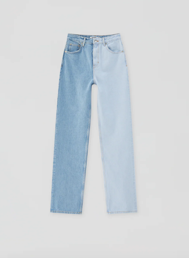 Pantalones vaqueros bicolor de Pull&amp;Bear