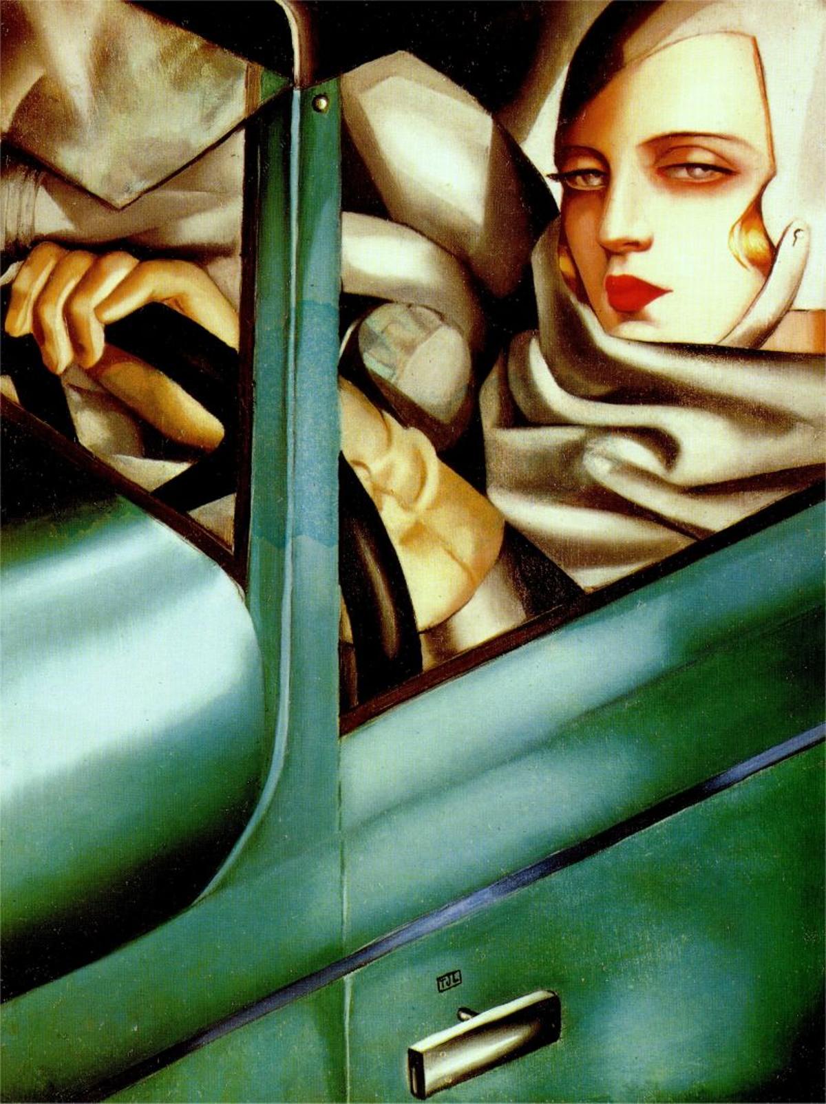 Autorretrato en un Bugatti verde, Tamara de Lempicka