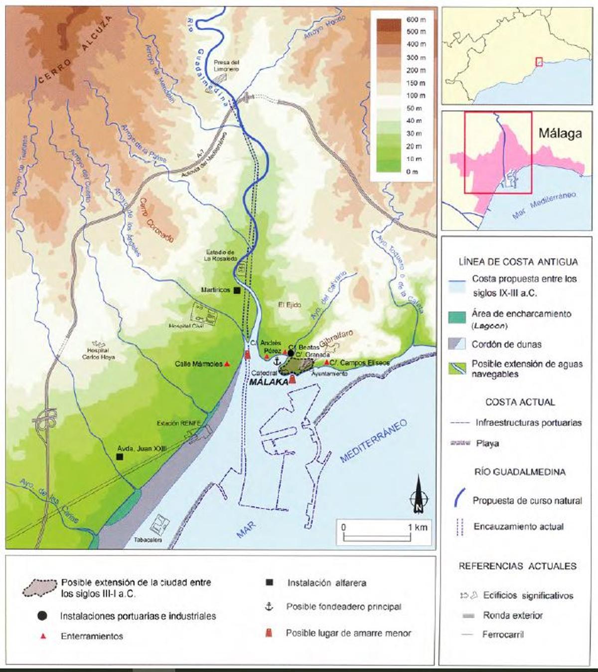 Situación del solar en la Malaca romana.