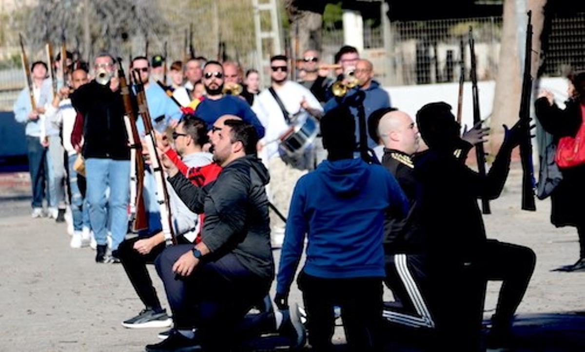 Un momento de los ensayos efectuados en cuaresma.