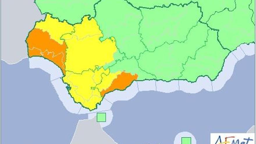 Activan la alerta naranja por fuertes lluvias en la Costa del Sol y el Guadalhorce