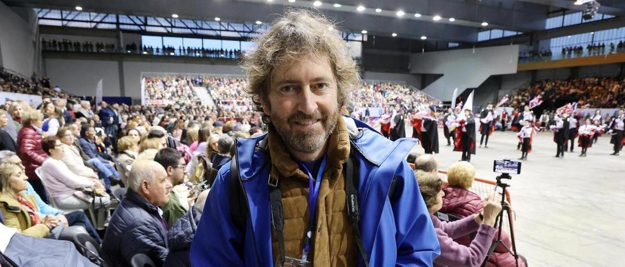 Daniel Sánchez Arévalo, ayer durante el concurso de rondallas en el Ifevi.