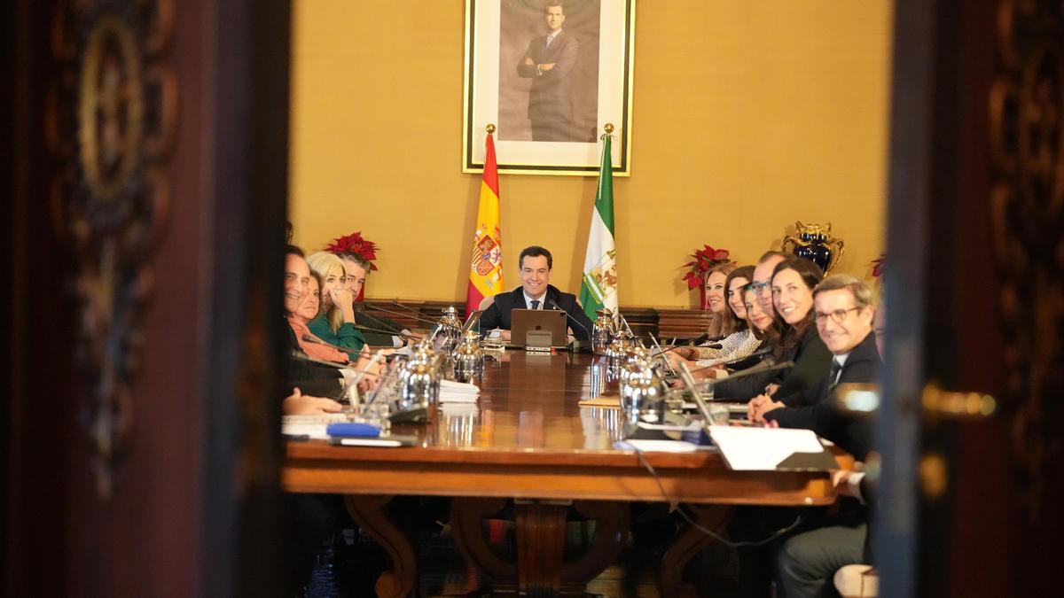 Reunión del Consejo de Gobierno andaluz presidida por Juanma Moreno. (Foto de archivo).