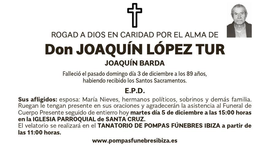 Esquela Joaquín López Tur