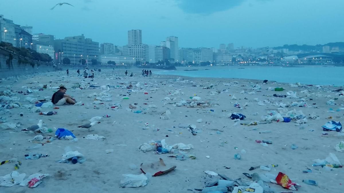 La resaca de San Juan en A Coruña