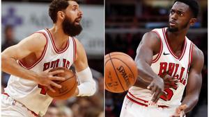 Nikola Mirotic (izquierda) y  Bobby Portis, los dos implicados en la pelea.