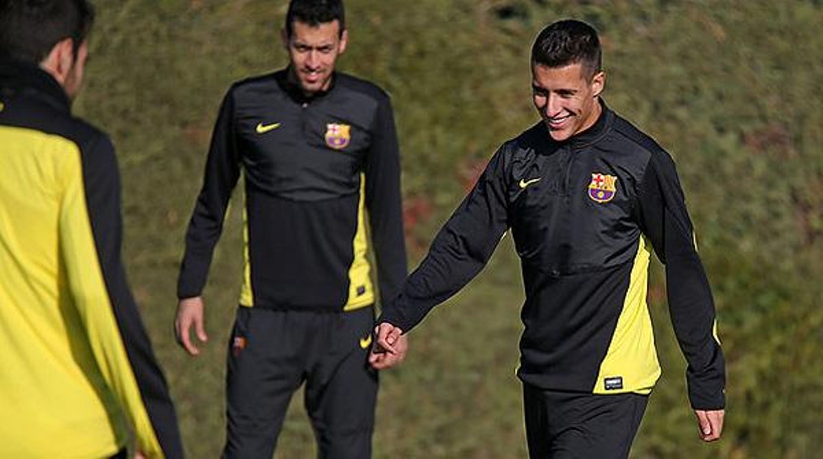 Entrenament del primer equip del Barça per preparar el partit de Champions.