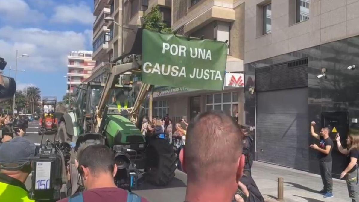 Protesta de agricultores en Las Palmas de Gran Canaria