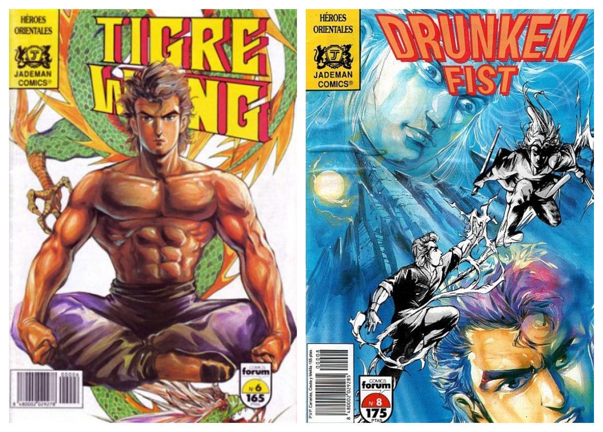 Portadas de 'Tigre Wong' y 'Drunken Fist', primeros cómics hongkoneses publicados en España en 1990