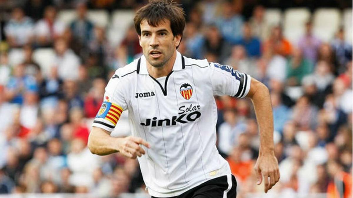David Albelda, durante un partido del Valencia