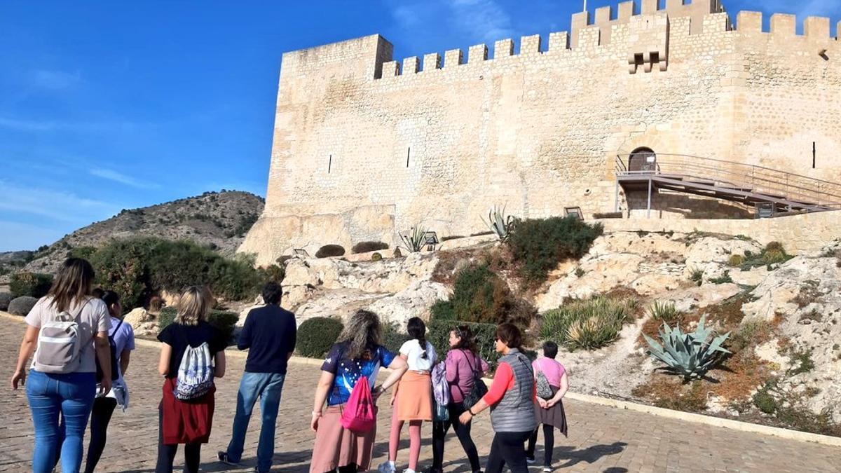 Las embarazadas en su caminata hasta el castillo de Petrer.