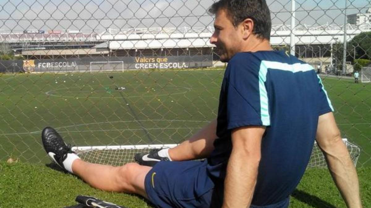 Iñaki Caña, durante su etapa en el FC Barcelona