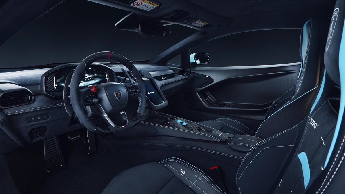 Habitaculo del Lamborghini Temerario Ad Personam en Celeste Fedra