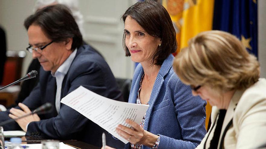 La consejera María Teresa Lorenzo, ayer durante su comparecencia parlamentaria.