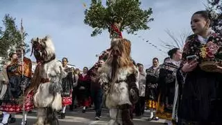 Frío, petardos y Carantoñas: el día grande de Acehúche inunda de emoción las calles del pueblo