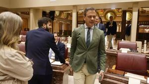Marcos Ortuño, a su llegada a la Asamblea Regional.