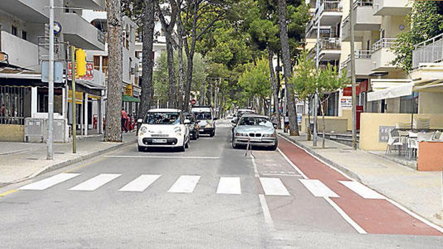 Imagen que presentaba, ayer, el polémico tramo de carril bici.