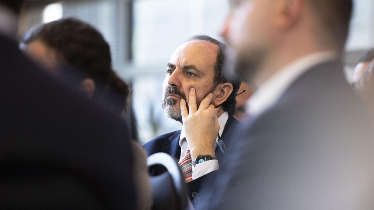 Marcos Alonso, embajador de España ante las Instituciones Europeas, hoy, 3 de julio de 2025, en Bruselas, durante "European Bridges", la tribuna informativa de Prensa Ibérica y EL PERIÓDICO.