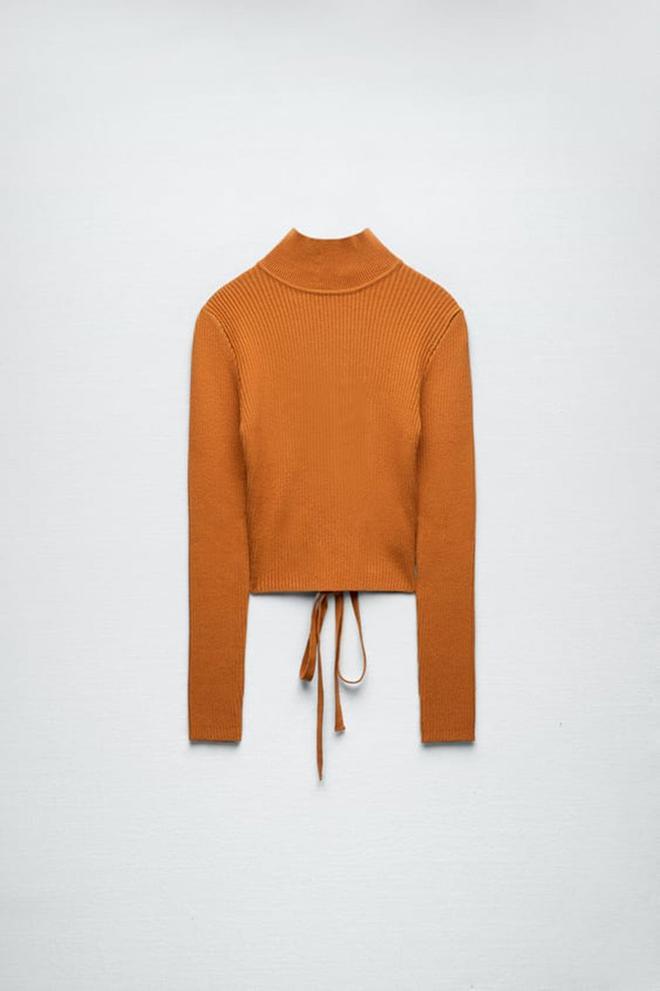 Jersey de punto naranja de Zara (precio: 22,95 euros)