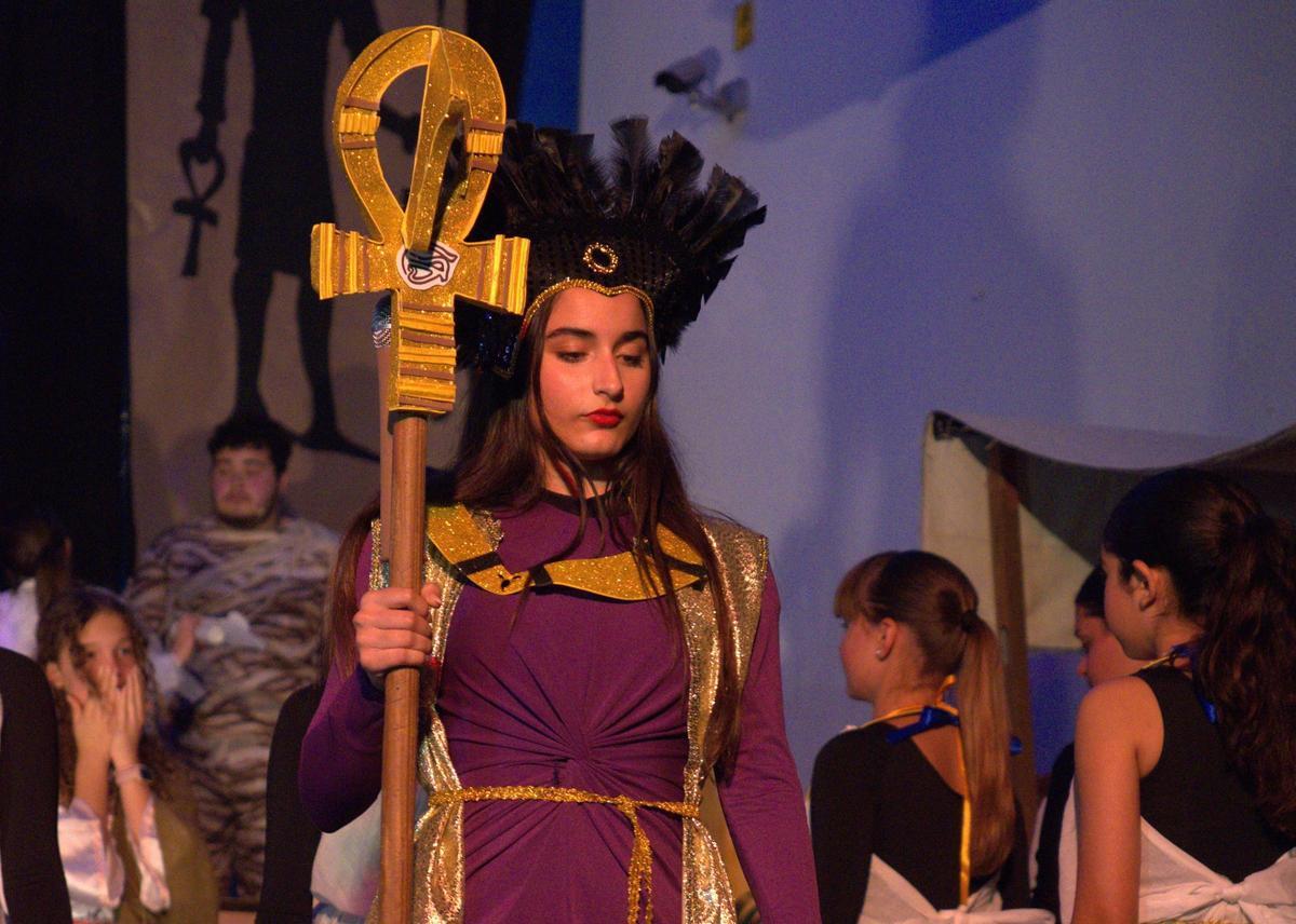 Cleopatra, durante la obra de Musicalia