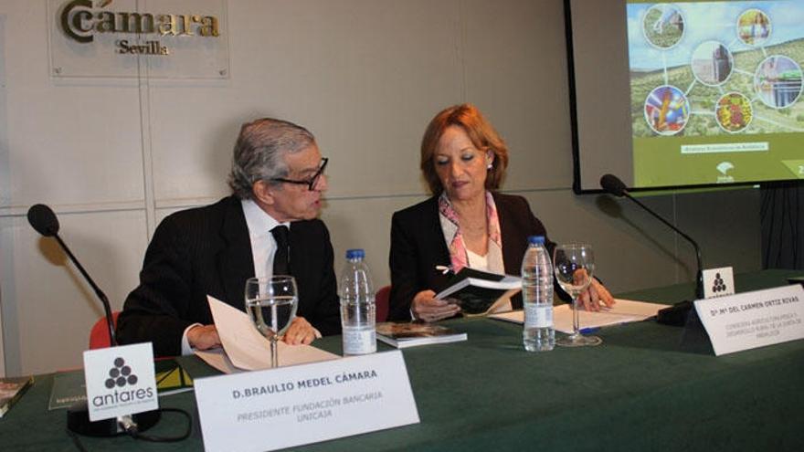 Braulio Medel y Carmen Ortiz, ayer en Sevilla.