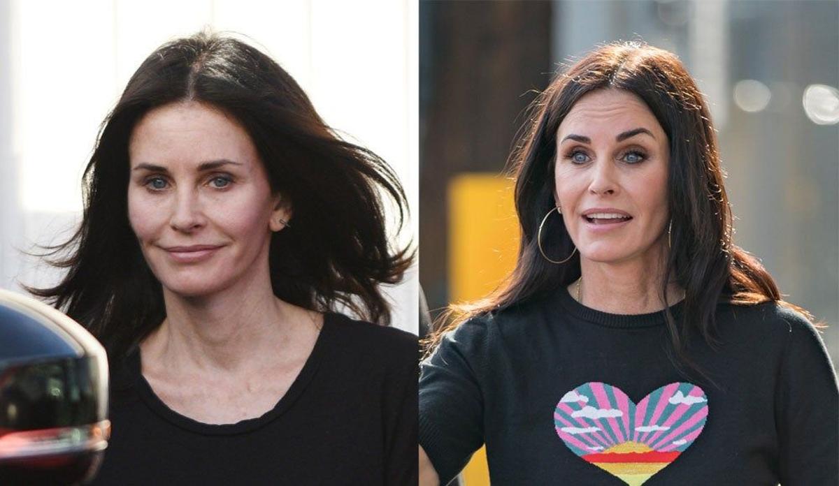 Courteney Cox, sin y con maquillaje