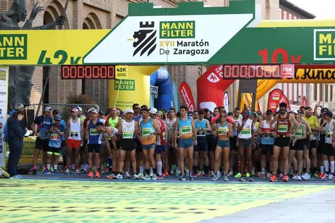 Más de 6.000 personas han participado en la 10K y el Maratón de Zaragoza Mann-Filter