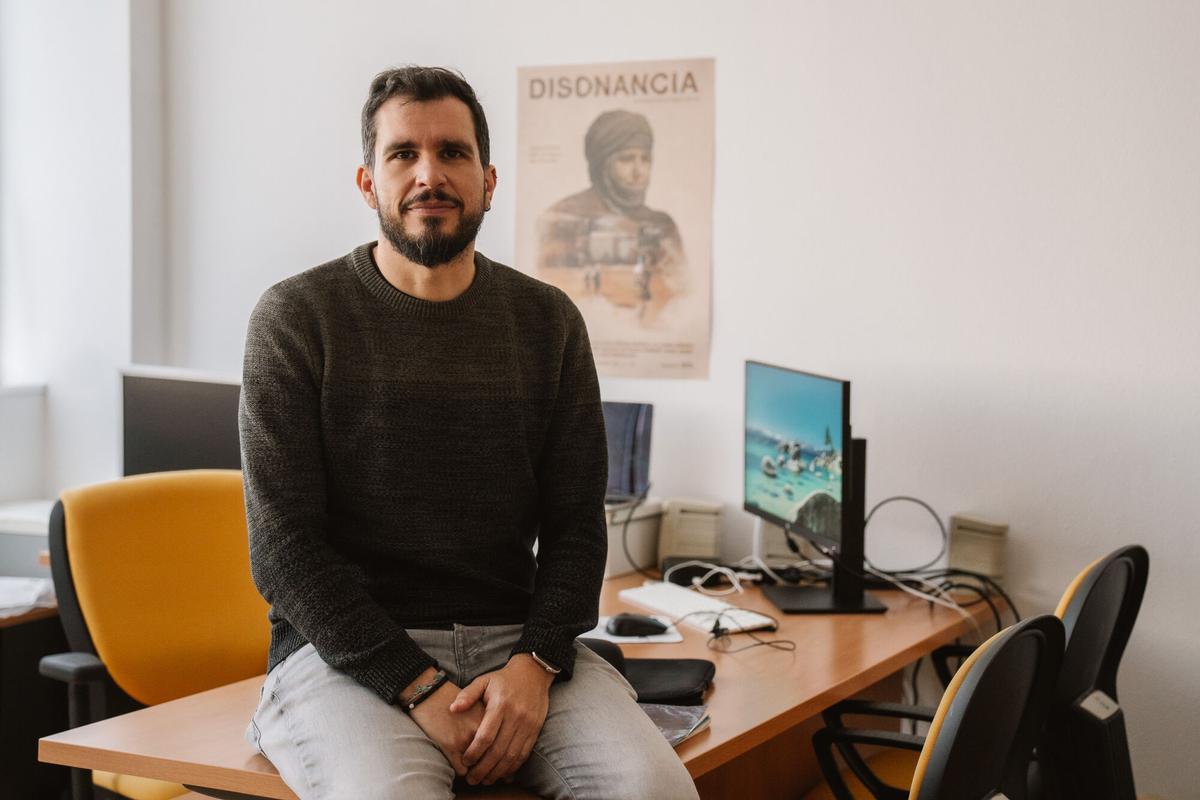 18.02.2026. MADRID. El profesor Rafael Linares, nominado a mejor corto en los Goya. Foto: Alba Vigaray