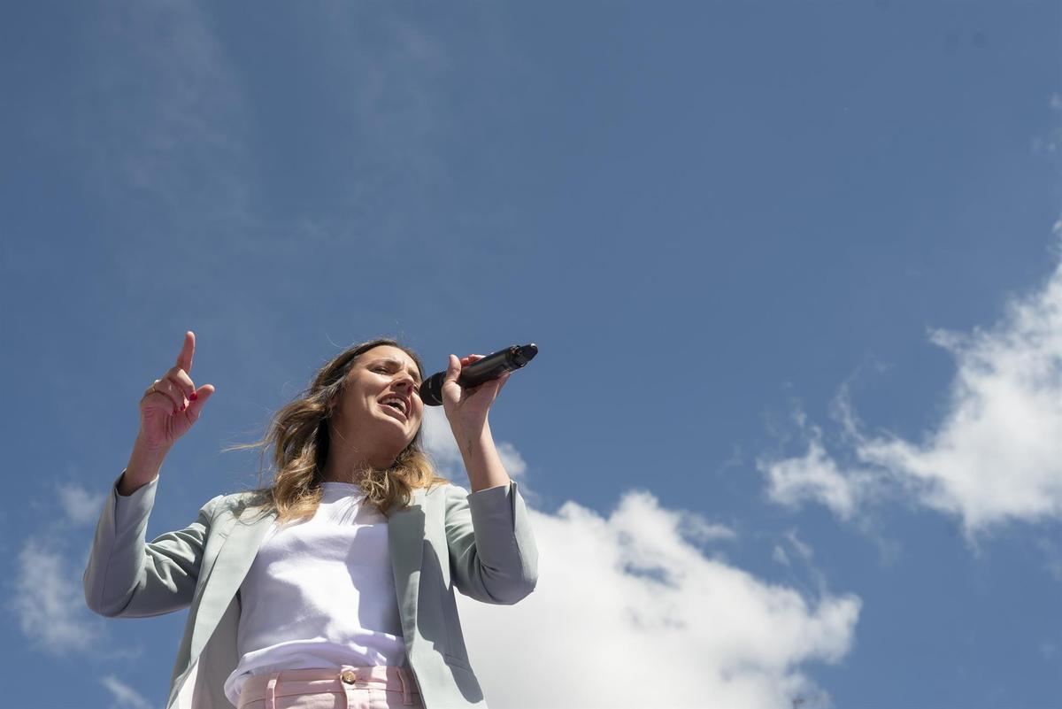 Irene Montero, en un acto de campaña. 