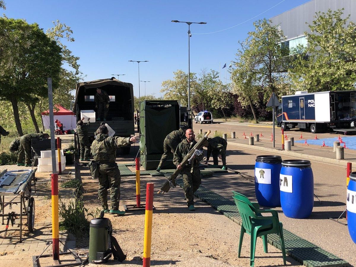 Simulacro de accidente radiológico transfronterizo en Badajoz