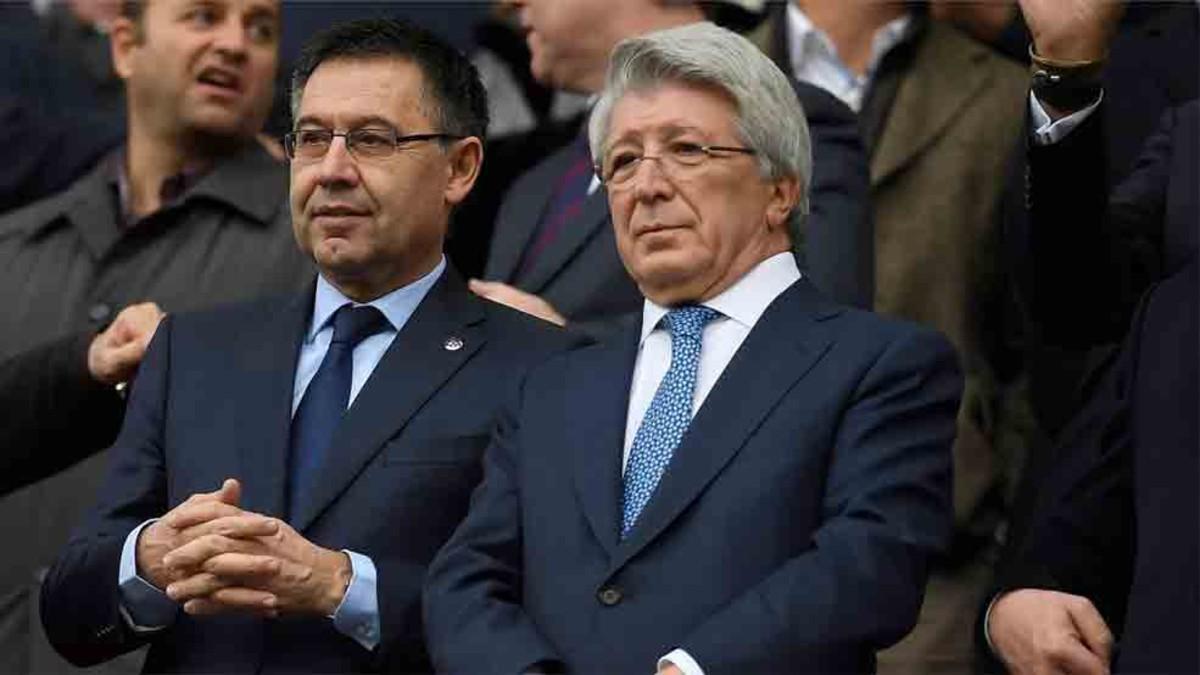 Enrique Cerezo, junto al presidente del Barcelona