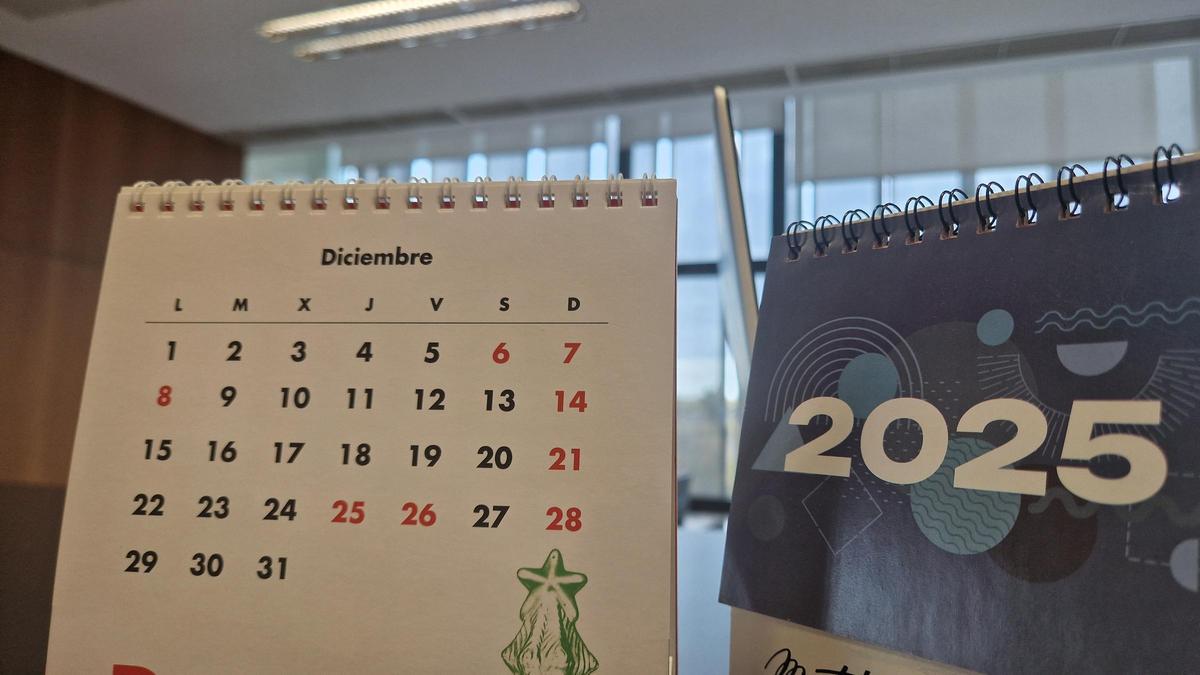 Calendario diciembre de 2025.