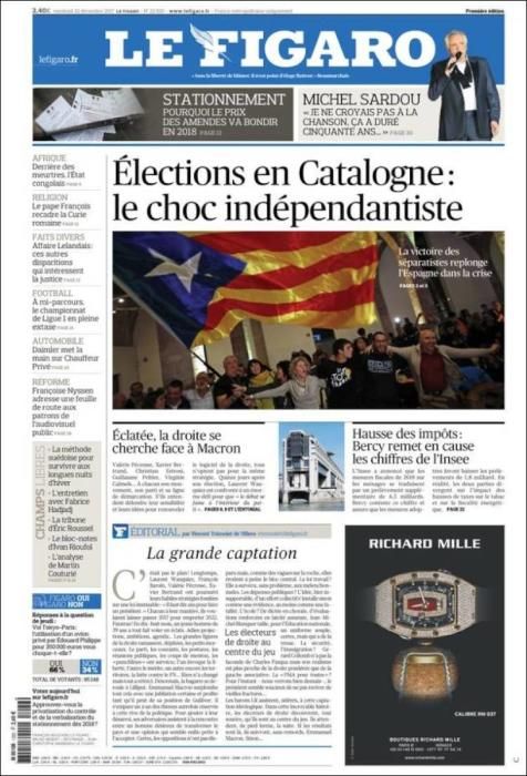 Le Figaro:''Elecciones en Cataluña: el choque independentista''