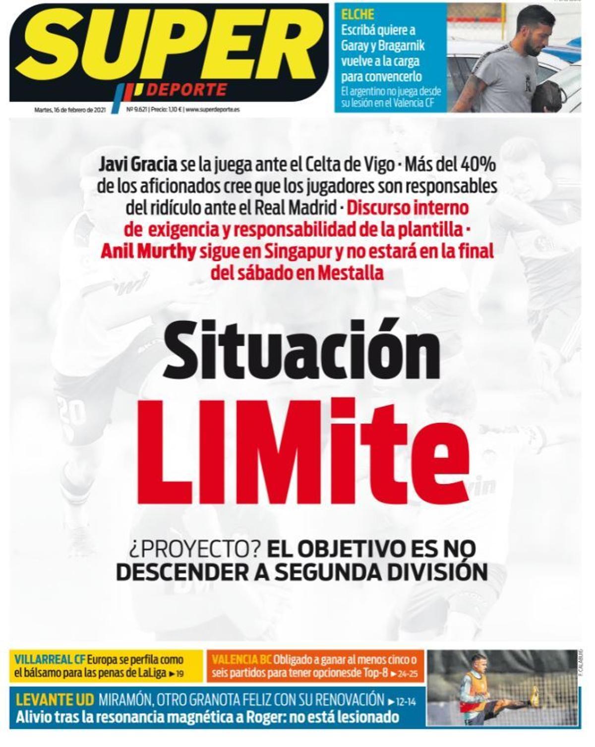 La portada de SUPER del martes