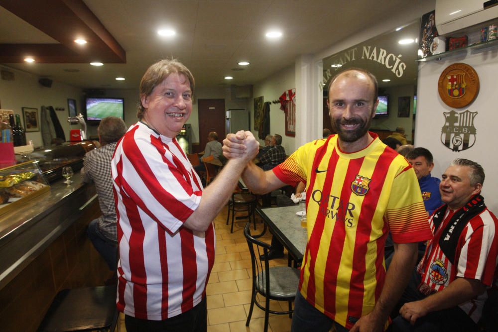 Trobada de penyes gironines del Barça i el Girona