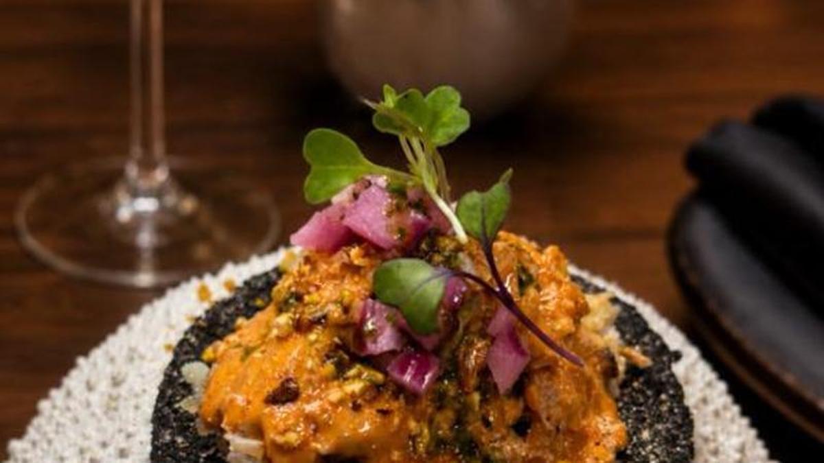 El taco del restaurante Vinoteca Planta 14, de Mieres