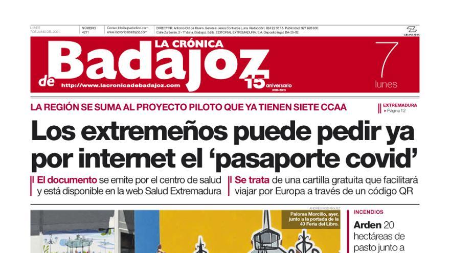 Consulta la portada correspondiente al día 7 de junio del 2021