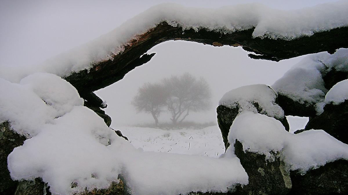 Las Brañas de Xestoso durante el invierno.