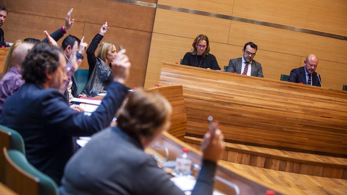 Una votación en la última legislatura en la Diputación de Valencia